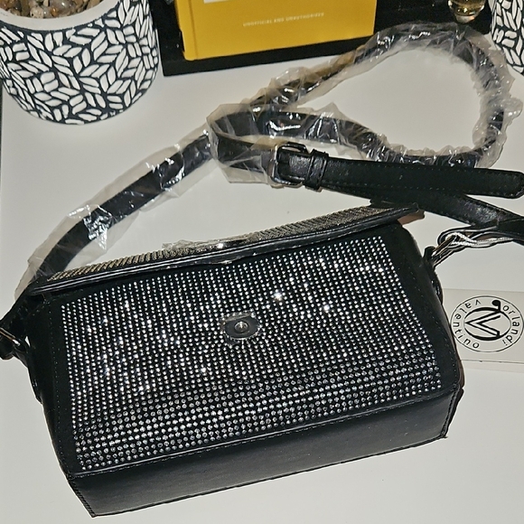 NWT Valentino Orlandi Rhinestone Crossbody Shoulder Bag - Picture 7 of 11